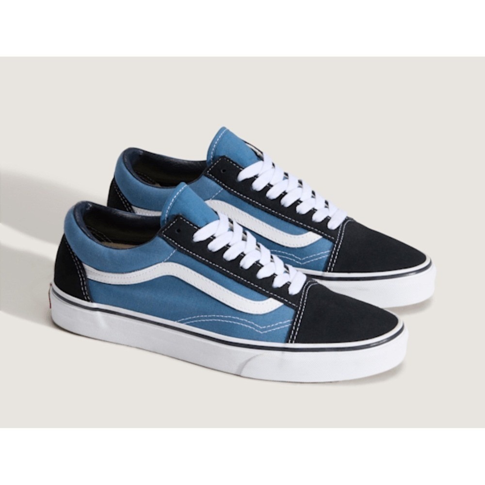 Vans Old Skool Blue Suede Canvas Skate Shoes Men Size 6 Women 7.5